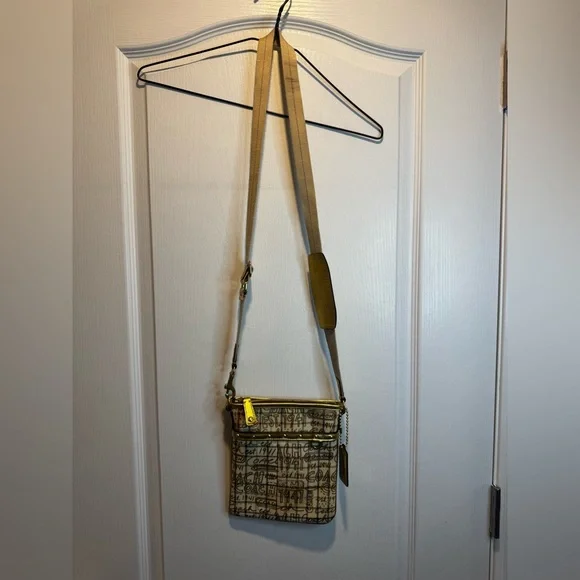 COACH Tattersall Graffiti Swingpack Crossbody Bag Heritage Purse Metal G… - Picture 4 of 11